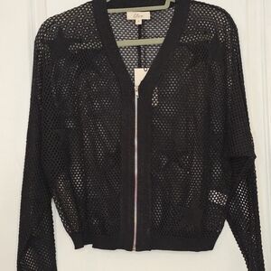Elan Black Mesh Zipper Jacket